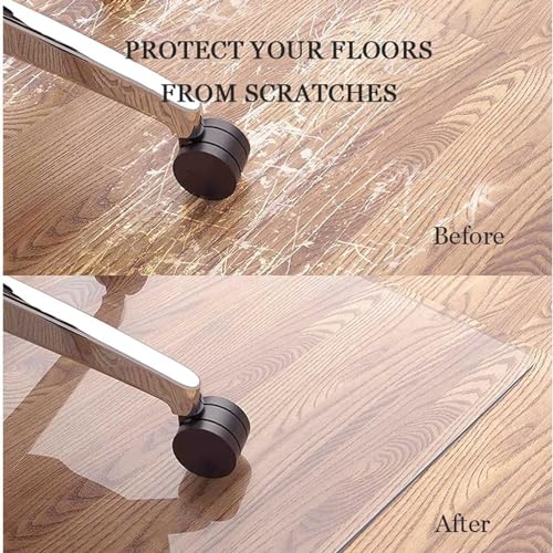 Protection de sol en PVC transparent – Tapis en plastique transparent pour sols durs – Parfait pour le bois et la moquette – Antidérapant – Taille standard – Protection robuste