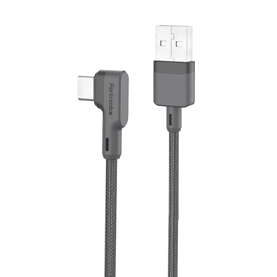 Portronics Konnect L POR-1081 Fast Charging 3A Type-C Cable 1.2Meter with Charge & Sync Function for All Type-C Devices (Grey)