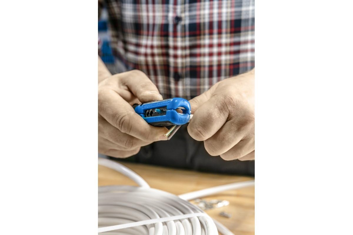 Högert Technik Herramienta pelacables profesional de 122 mm, universal, 0,5 – 6,0 mm, herramienta electricista, pelacables