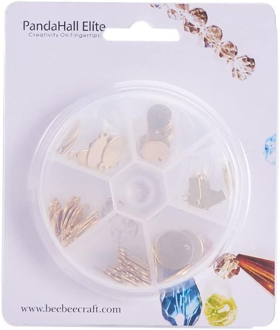 PH PandaHall 72 Pcs 6 Styles 304 Stainless Steel 7~16mm Small Dainty Pendants Charms Flat Blank Stamping Tag for Earring Bracelet Jewelry Keychain DIY Craft Making, Golden