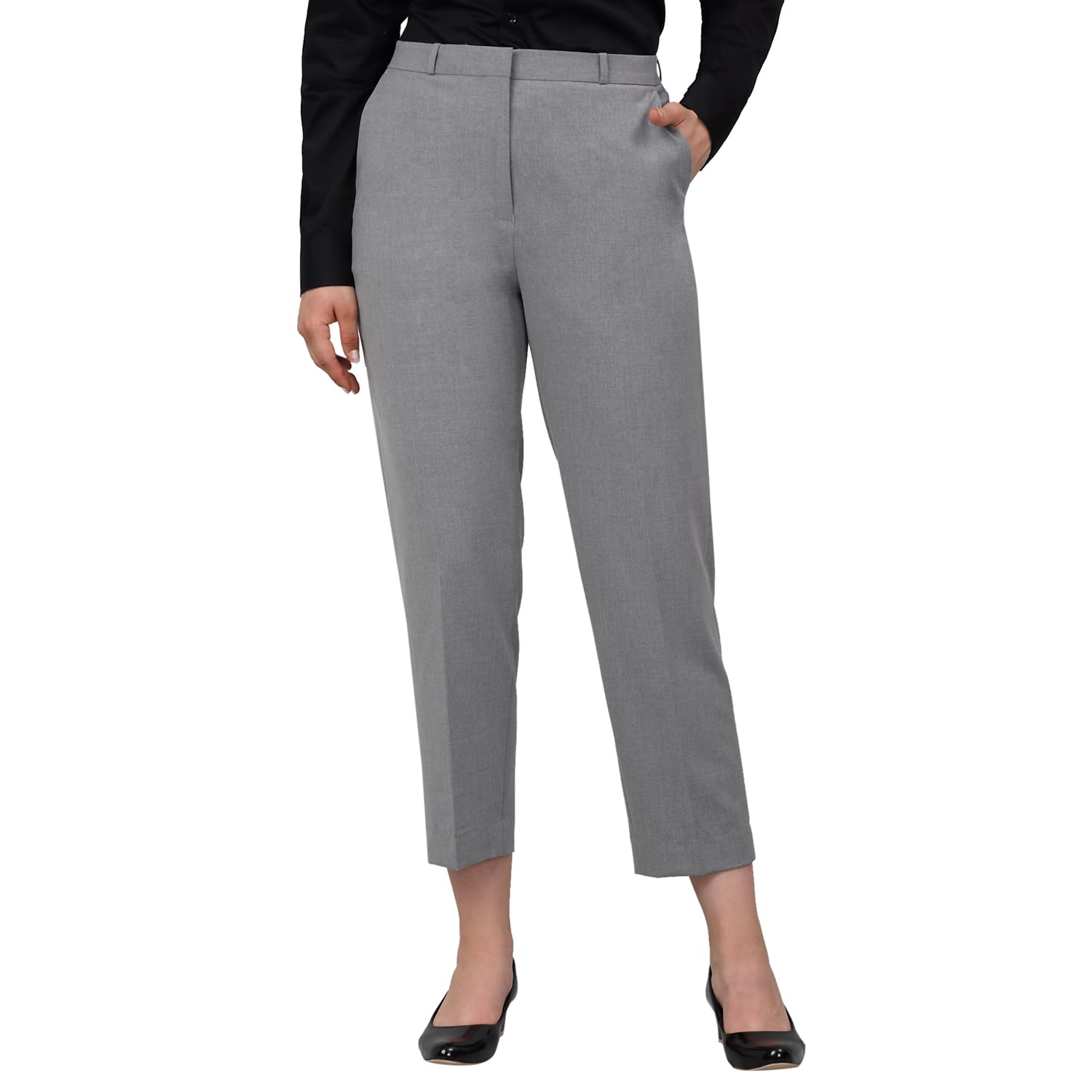 Cantabil Solid Non Pleated Regular Fit Mid Rise Formal Trouser for Women | Formal Pants for Women | Formal Wear Regular Fit Trouser for Women (P_LTRF00007) Cantabil Solid Non Pleated Regular Fit Mid Rise Formal Trouser for Women | Formal Pants for Women | Formal Wear Regular Fit Trouser for Women (P_LTRF00007)