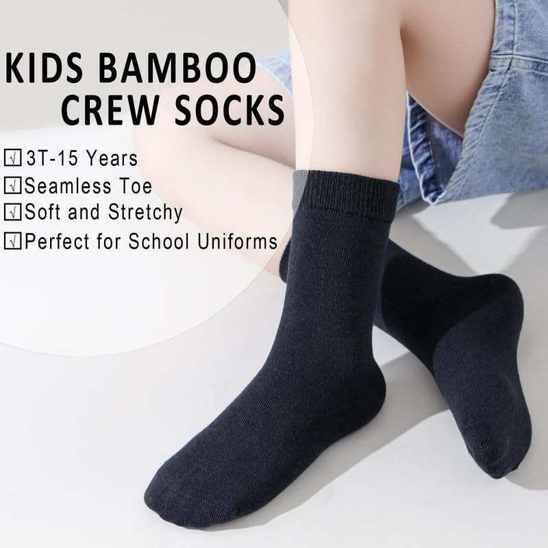Image of Boys & Girls Calf Length Solid School Socks (Pack of 3 Pairs)