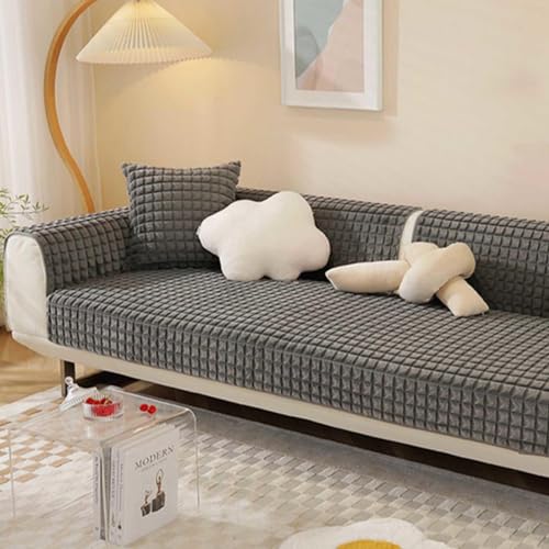 Funda acolchada antideslizante para sofá de 1/2/3/4 plazas, fundas de algodón para sofá reclinable, fundas de cojín universales para sofá, negro, A-110 x 240 cm