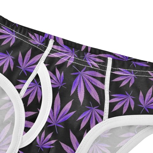 Boys' Exclusive Briefs Toddler Underwear 95% Combed Cotton Boxerbriefs 2T Purple Leaf Pattern 414