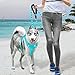 BARKBAY No Pull Dog Harness Large Reflective Dog Harness with Front Clip and Easy Control Handle for Walking Training Running with ID tag Pocket(Ocean Blue,L)