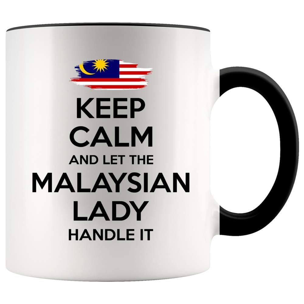 Malaysian Gift for Women Grandma Mom Aunt Girlfriend 11oz Accent Mug - Keep Calm And Let The Malaysian Lady Handle It