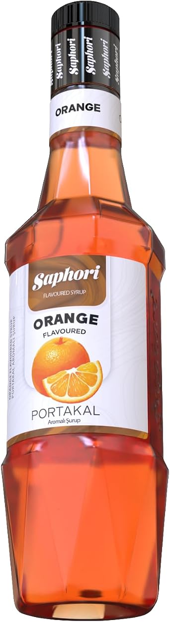 Saphori Kokteyl Şurubu Kahve Şurubu 700 ML Aroma, Tatlandırıcı şurup, Gazlı içecekler ve Çaylar İçin Aroma verici (Portakal)