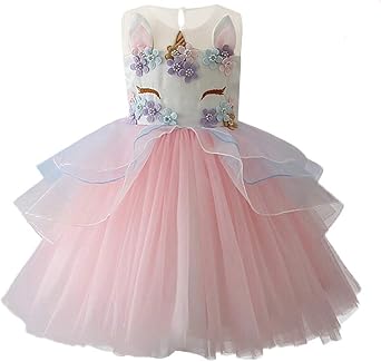 Girls Princess Unicorn Costume Tulle 