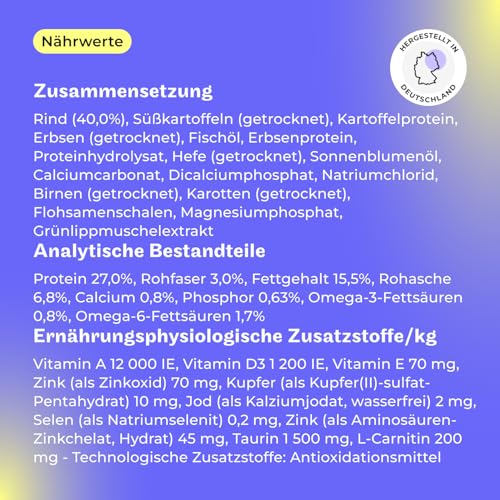HEY HOLY Premium Trockenfutter für Molosser 100% getreidefrei | 14kg hypoallergenes Hundefutter für ausgewachsene Molosser mit Rind | Hochverträglich aus natürlichen Zutaten