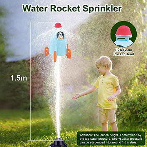 Wothfav Sprinkler For Kids | Hydro Launch Water Rocket Toys | Summer Garden Outdoor Water Spray Toys For Kids Toddler | Fun Gift For 3+Years Old Kids #TOP2