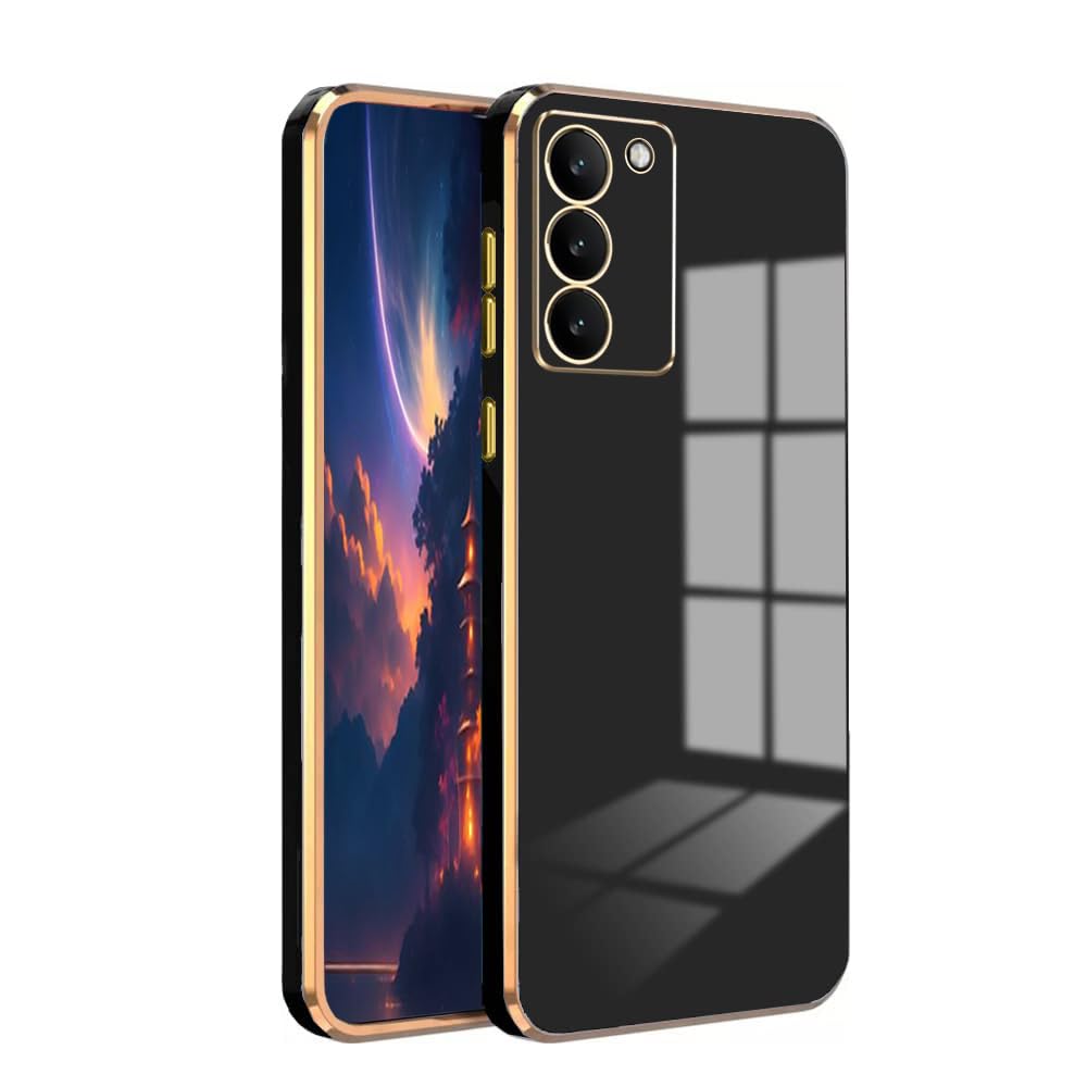V-TAN Electroplated Chrome 6D with Camera Protection| Slim Shockproof | Soft TPU | Back Cover Compatible with Vivo Y200E 5G/Vivo T3 5G (Black) (B0D69XHBMV) Amazon Price History, Amazon Price Tracker
