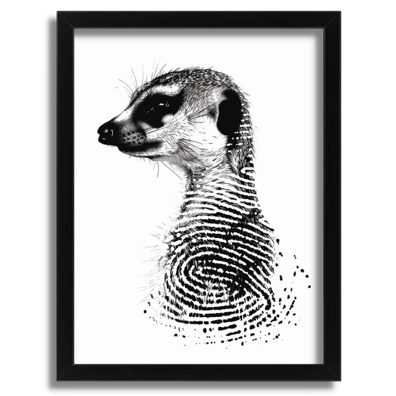 Affiche Meerkat Fingerprint grand format pour sublimer votre salon moderne avec style