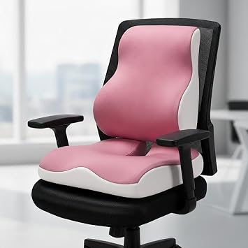 Ortopedik Visco Anatomik S rt Bel Destek Yast k Visco Koksiks Oturma Minderi Ofis Seti Pembe