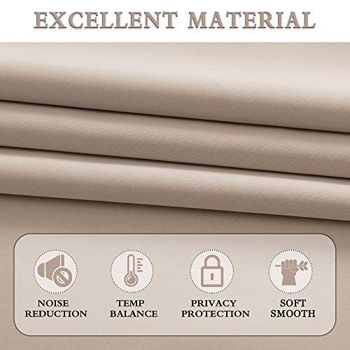 Image of DONREN 48 Inch Curtains for Boy's Room - Blackout Thermal Insulated Window Drapes with Rod Pocket for Short Windows (2 Panels,52 x 48 Inch,Taupe)