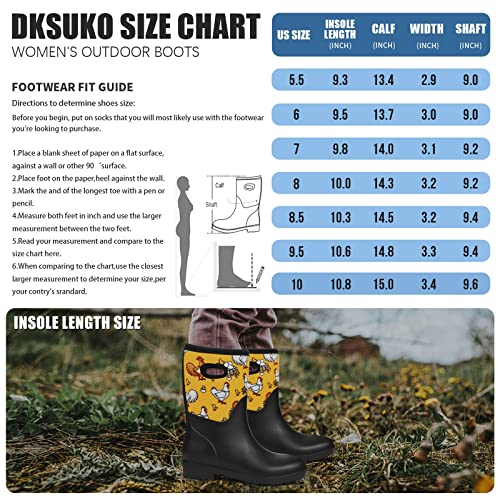 Dksuko Women's Warm Snow Boots Waterproof High Performance Winter Rubber Rain Boot For Women (8 B(M) Us,Black Handle) #TOP5