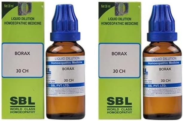 Borax Dilution 30 CH | Pack of 2 30 Ml Each | A Homeopathy Remedies for Mouth Ulcers |