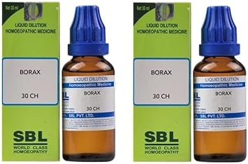 Borax Dilution 30 CH | Pack of 2 30 Ml Each | A Homeopathy Remedies for Mouth Ulcers |