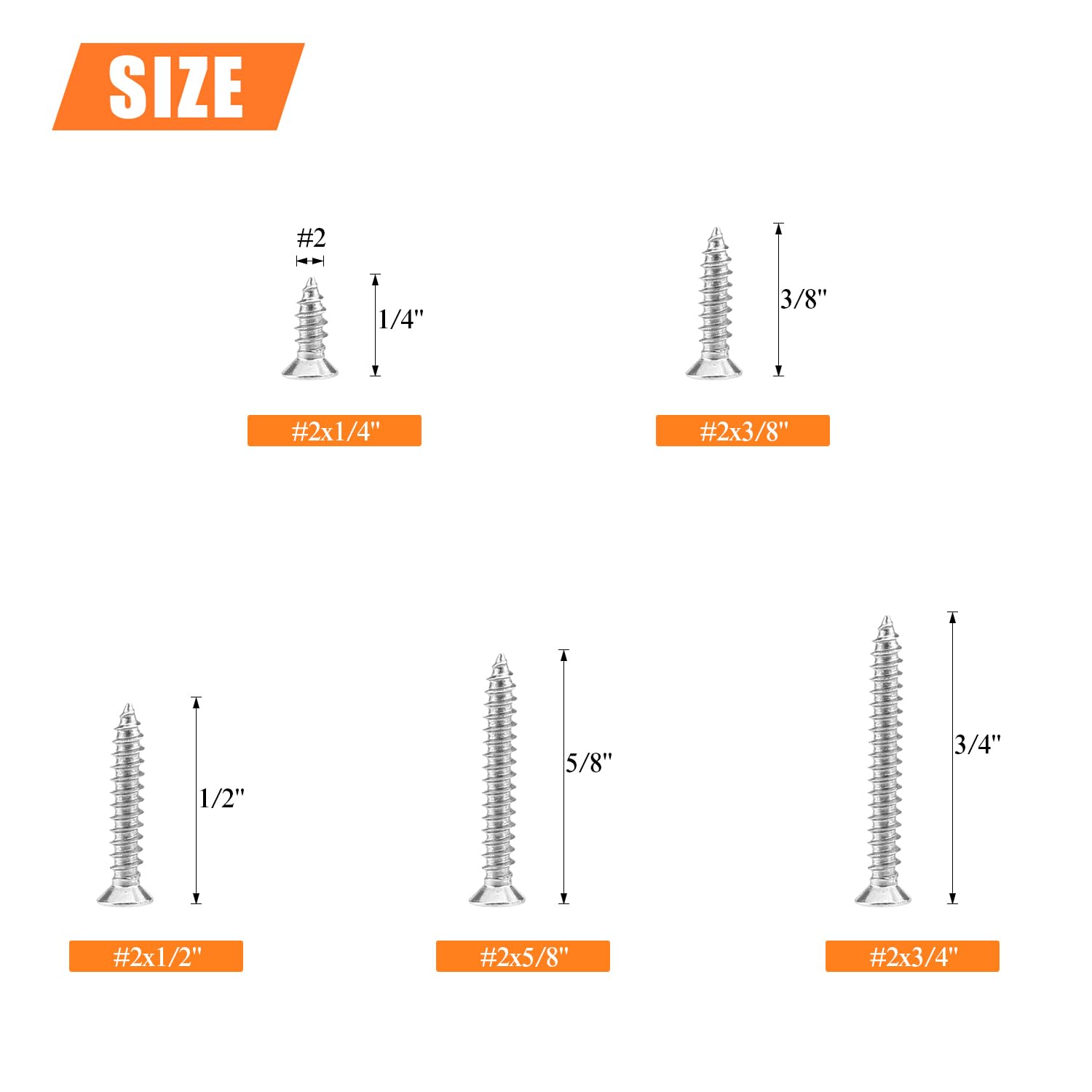 Stainless Steel Wood Screws - 240 Piece Set -3