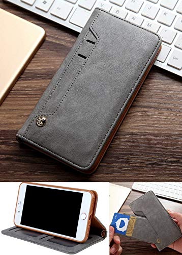 Image of ClickCase for Realme Narzo 20 pro Flipper Series Leather Wallet Flip Case Kick Stand with Magnetic Closure Flip Cover for Realme Narzo 20 pro (Grey)