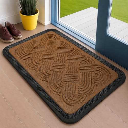 Image of Doormat For Home Entrance Outdoor Rubber Mat Anti Skid Waterproof Foot Mat