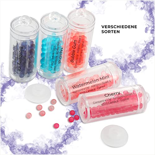 Flavouroom Premium Cartridge inkl. 100 Blueberry Ice Kugeln zum Nachfüllen des Applikators I DIY Kapseln Filter für unvergesslichen Flavour Geschmack I aromatische Click Kugeln