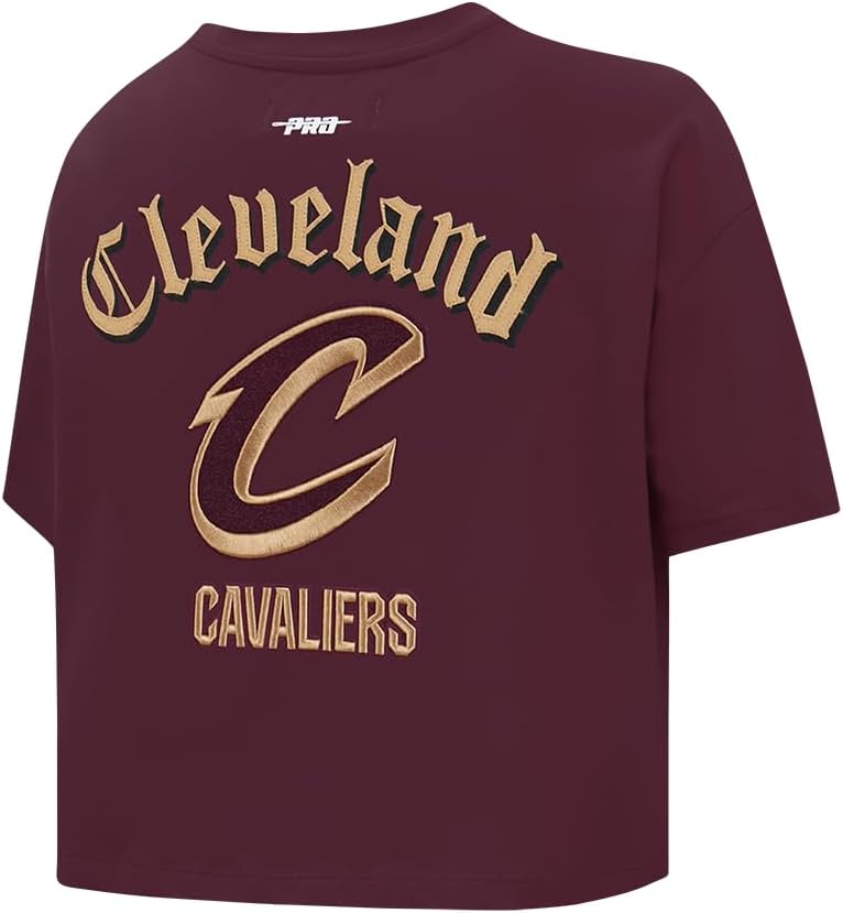 Pro Standard Womens NBA Old English Cotton Short Sleeve Boxy Tee - Image 5