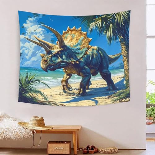 Dinosaures 3D tapisserie murale en tissu de décoration pour grand salon 180x230cm