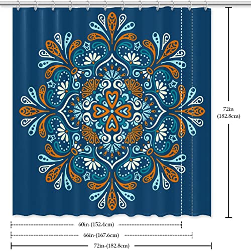 Rideau de douche mandala imperméable pour éviter les éclaboussures avec style boho - 7