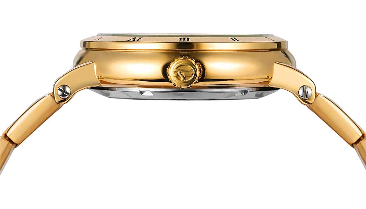 MASTOP Orologio da uomo meccanico automatico, in acciaio inox, a carica automatica, con scheletro, numeri romani