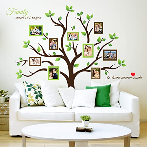 Timber Artbox Large Family Tree Wall Decal – Sweet Family Tree Photo Frames Collage Wall Decor For Living Room, Staircase & Hallway – Family Tree Picture Frame Vinyl Stickers With Quote #TOP1