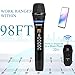 Rechargeable Wireless Microphone System Dual UHF Handheld Cordless Dynamic Mics With Bass Echo Trable Button Range 96ft for Karaoke Singing Preaching 1/4'' &1/8'' output for Amplifier Speaker Mixer