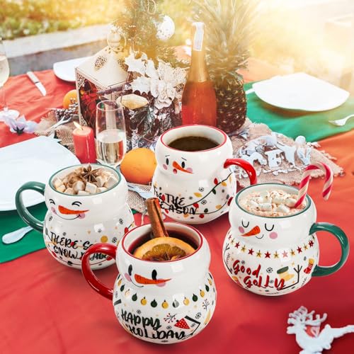 4-Pack-Christmas-Mugs-Set-15oz-Ceramic-Snowman-Coffee-Cup-Stackable-Holiday-Xmas-Tea-Mug-for-Hot-Cocoa-Cold-Water-Milk-Housewarming-Gift-Farmhouse-Decor-Dishwasher-Microwave-Safe4-Styles 4 Pack Christmas Mugs Set 15oz Ceramic Snowman Coffee Cup Stackable Holiday Xmas Tea Mug for Hot Cocoa Cold Water Milk Housewarming Gift Farmhouse Decor Dishwasher Microwave Safe4 Styles