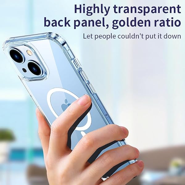 Yzoiko Strong Magnetic for iPhone 13 Case &iPhone 14 Case [10Ft Military-Grade Protection] Compatible with MagSafe Shockproof Slim Thin Cover 6.1 inch (Classic), Clear by Yzoiko - Image 3