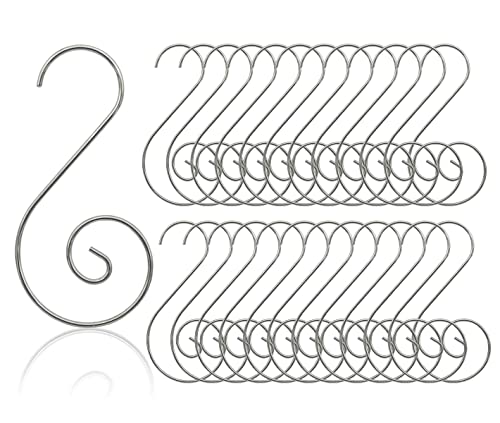 Ganchos de adorno para árbol de Navidad, 100 piezas de plata para decoración de árbol de Navidad, perchas de alambre de metal para adornos, decoraciones colgantes (plata)