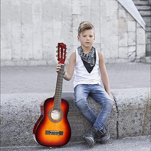 ADM Kids Classical Acoustic Guitar, Children Junior Guitar Beginner Pack with 8 Accessories, 1/4 Size Mini Guitar Good Christmas Gift (Glossy Sunburst, 30 Inches)
