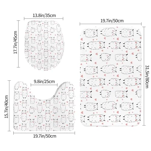 Tapis de bain doux absorbant antidérapant lavable lot de 3
