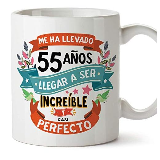 MUGFFINS Taza 55 Cumpleaños -"Me ha llevado 55 años llegar a ser increíble y casi perfecto - Regalos Desayuno Feliz Cumpleaños…