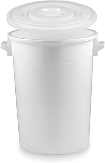 DIE BOX FABRIK 100 Liter Kunststofftonne mit Griffen + Deckel, stapelbar, stabiler Eimer, Plastiktonne, Universaltonne, Allzwecktonne, Vorratstonne, Futtertonne, Mülltonnen