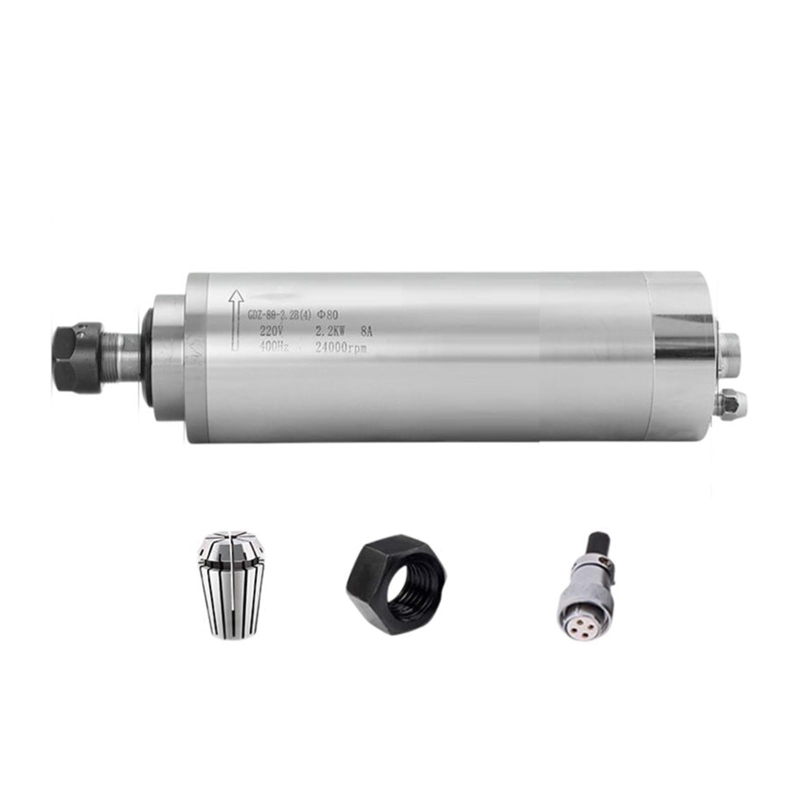Water Cooled Cooling Spindle Motor 2.2KW GDZ-80-2.2B 80Mm 220V 24000Rpm 400Hz ER20 for CNC Router Milling