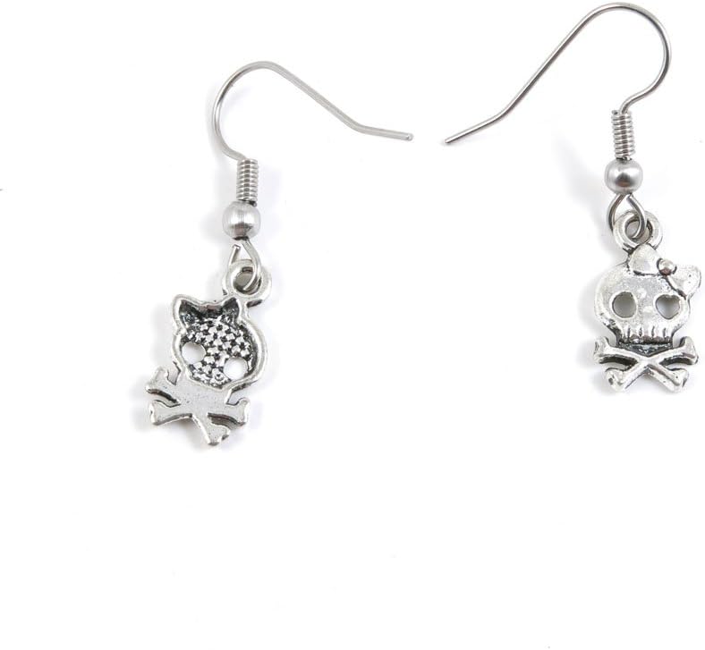 50 Pairs Jewelry Making Charms Supply Supplies Wholesale Fashion Antique Silver Tone Earring Backs Findings Ear Hooks R9PS1 Lady Skull