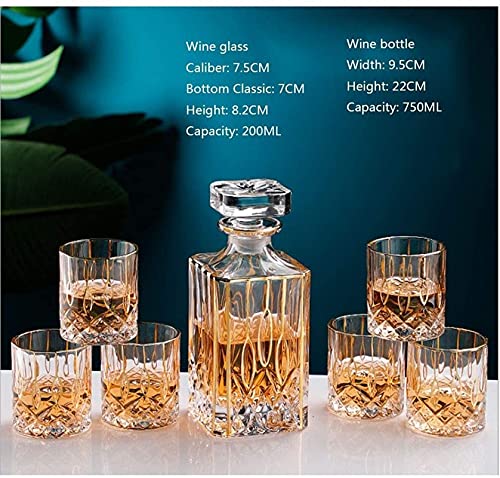 Decanter 7-piece vervaardigd glaskaraf en whisky bril set, handgemaakte glazen karaf, geweldige geschenken voor… - Image 3