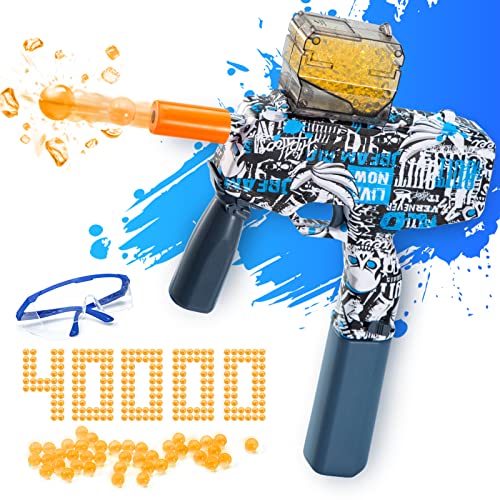 Gel Blaster Electric Gel Ball Blaster for Outdoor Game Gel Blasters Shooting Splatter Ball Blaster with 40000 Gel Balls and Goggles Outdoor Shooting Toys for 8+ Boys Girls Kids and Adults