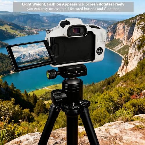 Funda de silicona para cámara Canon EOS R50 blanca miniatura 6