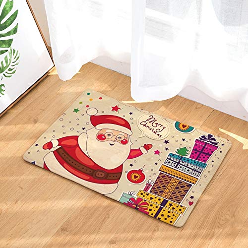 KOOCO Alfombras de Cocina Antideslizantes alfombras de impresión navideñas para la Sala de Estar en casa Alfombras de Piso 40x60cm, 12,40x60cm Cover