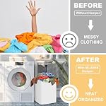 50L Small Laundry Basket, Waterproof Laundry Clothe Hamper, Cute Laundry Hamper with Wooden Handle for Laundry Room, Bathroom, Living Room - Image 2