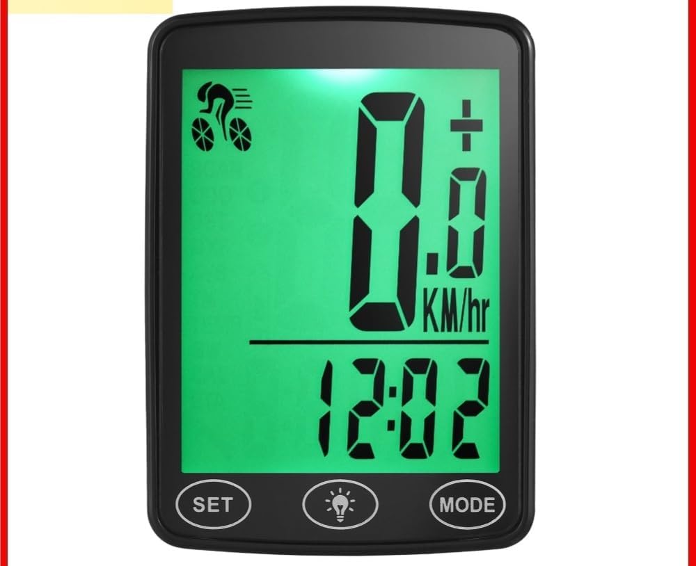 HESHUWEN 自転車コンピューター 防水 自転車コンピューター 自転車スピードメーター走行距離計カウンターと温度表示 自転車スピ