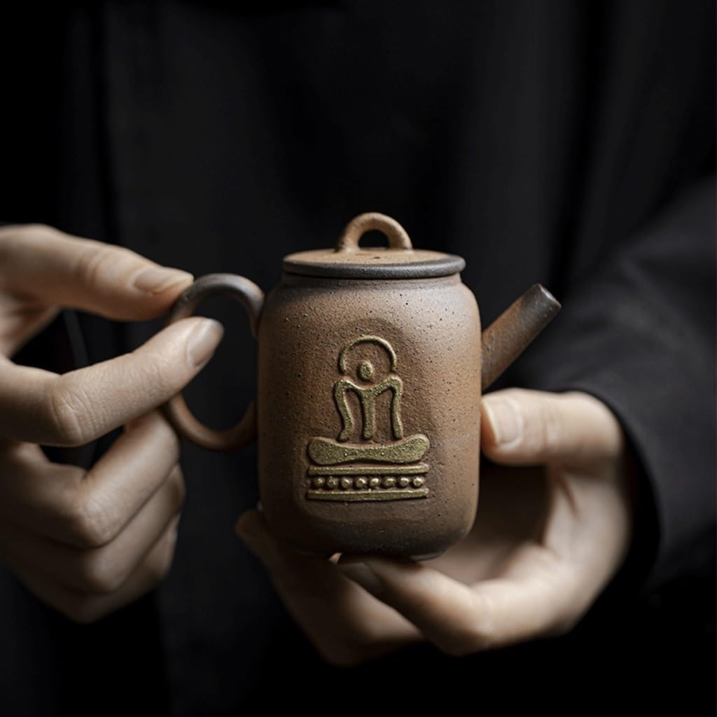 Tetera de Kung Fu Para Hacer té Tetera Zen de cerámica for estudio en casa, tetera individual, juego de té creativo for oficina, tetera de Kung Fu de cuatro vías Juego de Té de Cerámica