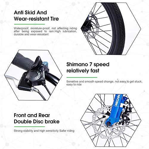 Weerock 20 Inch Foldable Tandem Bike For Adults With 2 Seater,Double Seat Bike,Two Rider Bicycle 7 Speeds High Carbon Steel Frame For Parent-Child Friends Couple,White #TOP3