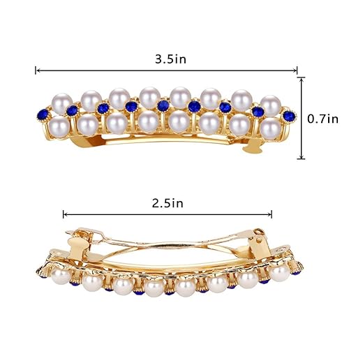 Miniatura 4 de Pinzas para el pelo con perlas de lujo, diseño de flores, horquilla para el cabello, pinzas para el pelo de mujeres y niñas, accesorios para el