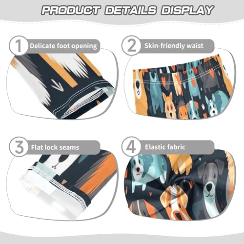 Bolaz Toddler Girls Leggings Printed Yoga Pants Leggings Blue Yellow Dog for Kids3